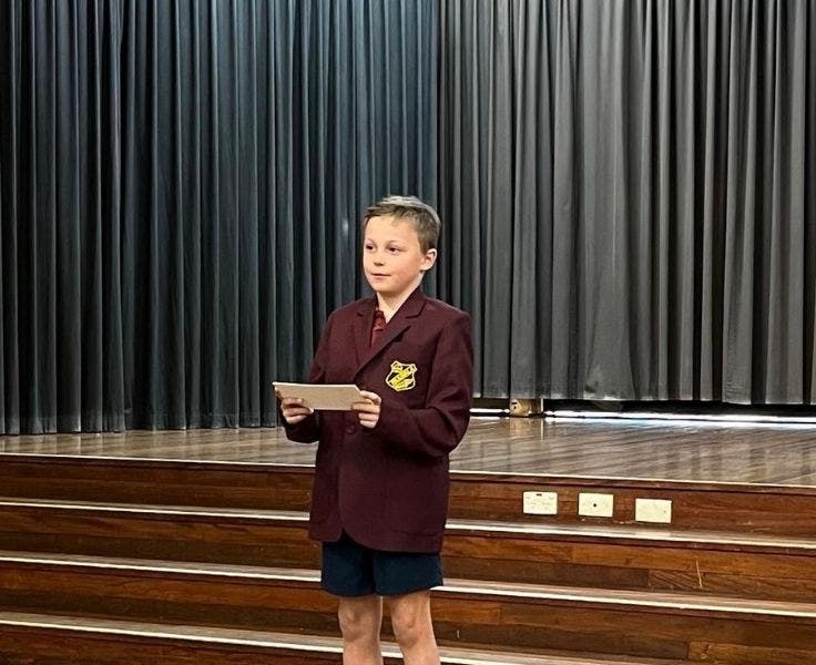 Student delivering their public speech